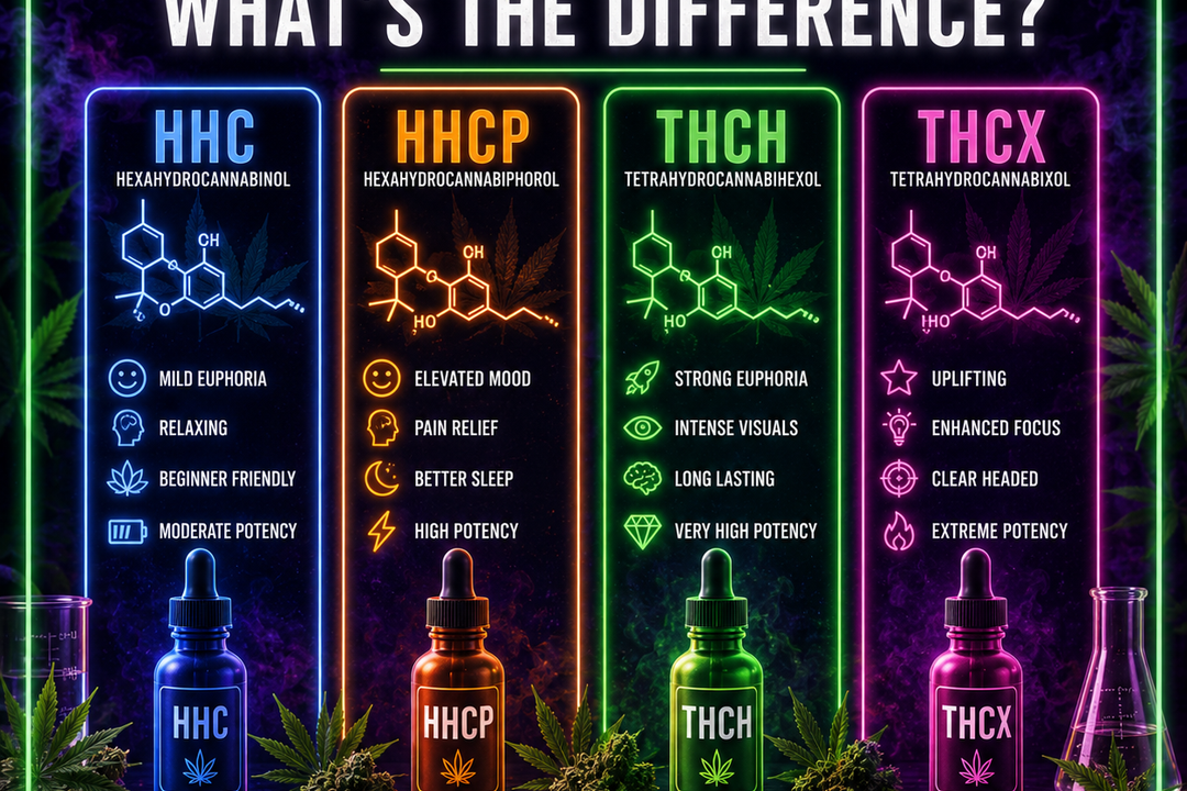 HHC vs HHCP vs THCH vs THCX – What’s the Difference? – Mob Treats
