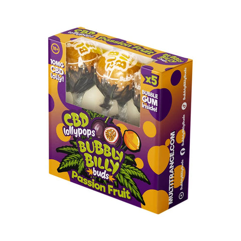 Multitrance Bubbly Billy Buds CBD Lollypops Box Of 5