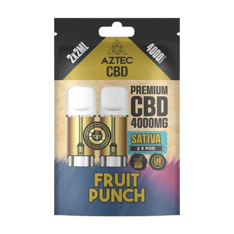 🌿 Aztec CBD 4000mg Broad Spectrum Refill CBD Pods X2ml Pods